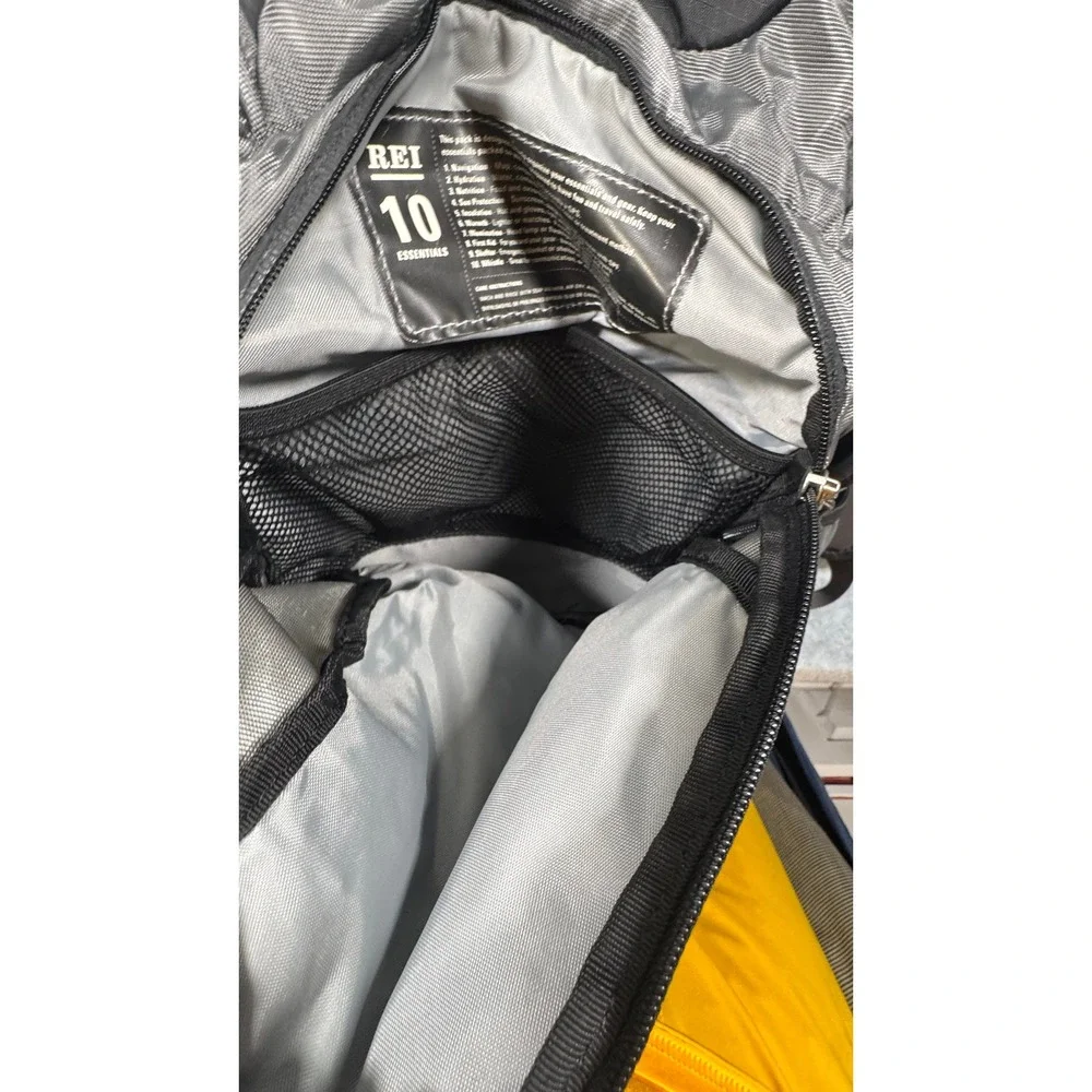 REI Traverse Daypack Hiking Backpack Grey Black Ripstop Nylon Hydration Ready